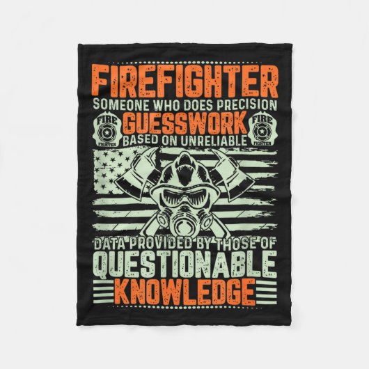 Questionable Knowledge Fireman Gift Proud Firefigh フリースブランケット (正面)