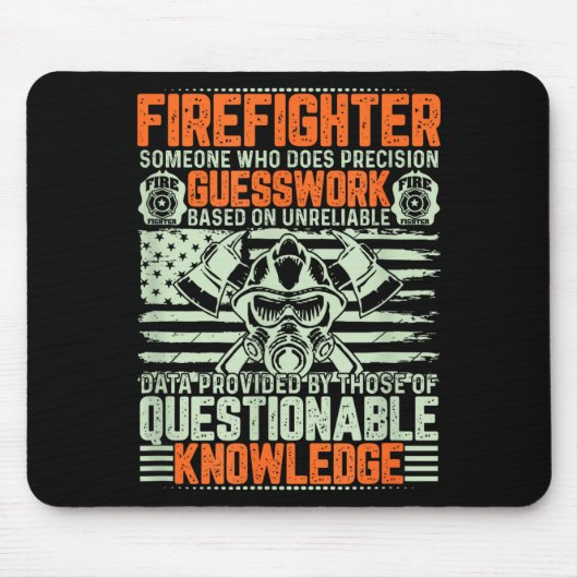 Questionable Knowledge Fireman Gift Proud Firefigh マウスパッド (正面)