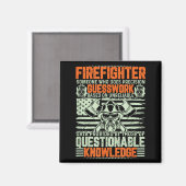 Questionable Knowledge Fireman Gift Proud Firefigh マグネット (正面/裏面)