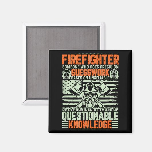 Questionable Knowledge Fireman Gift Proud Firefigh マグネット (正面/裏面)