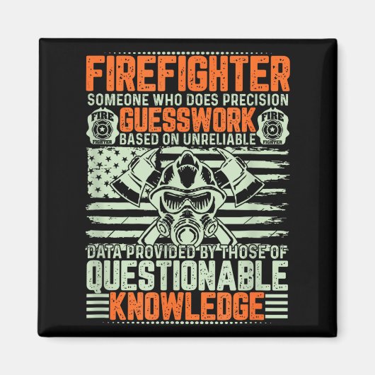 Questionable Knowledge Fireman Gift Proud Firefigh マグネット (正面)