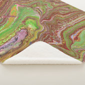 Questions 1 Wild Green Maroon Blanket シェルパブランケット (3/4)