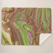 Questions 1 Wild Green Maroon Blanket シェルパブランケット (正面(横))