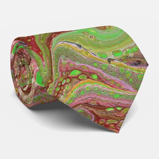 Questions 1 Wild Green Maroon Tie ネクタイ (ロール)