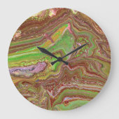 Questions 1 Wild Green Maroon Wall Clock ラージ壁時計 (正面)