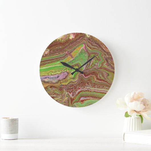 Questions 1 Wild Green Maroon Wall Clock ラージ壁時計 (ホーム)
