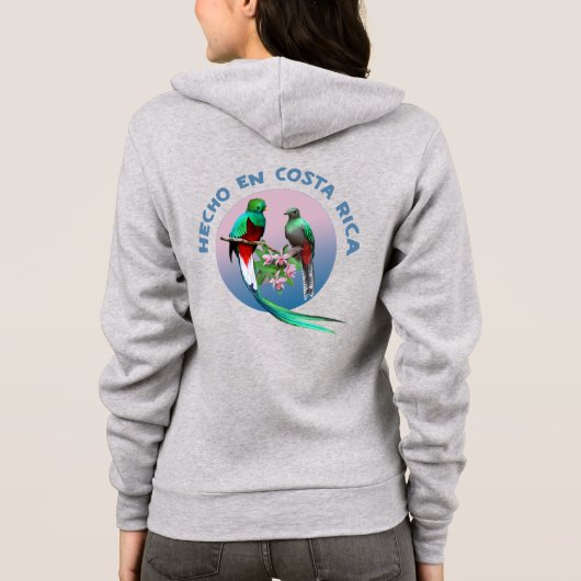 Quetzal Love, Hecho en Costa Rica Women's Hoodie パーカ (裏面)