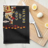 QuetzalcoatlおよびMictlantecuhtli キッチンタオル (四つ折り)