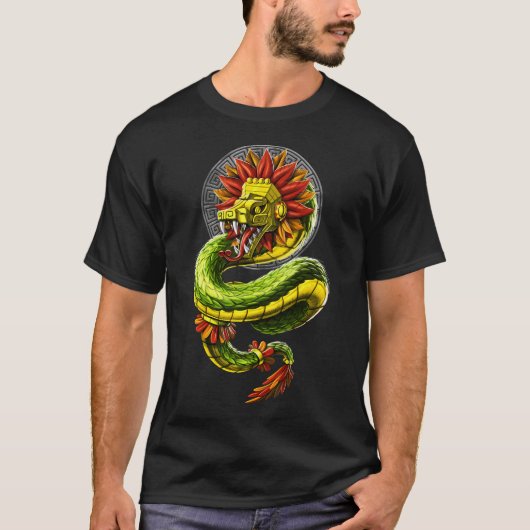 Quetzalcoatl Aztec Serpent God Tシャツ (正面)