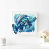 Quetzalcoatlus Flight - Watercolor スクエア壁時計 (ホーム)