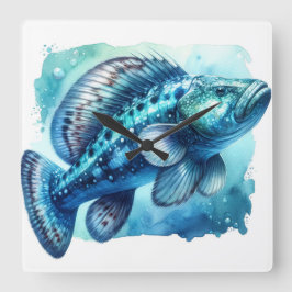 Quetzalcoatlus Flight - Watercolor スクエア壁時計