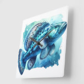 Quetzalcoatlus Flight - Watercolor スクエア壁時計 (傾斜)