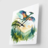 Quetzalcoatlus in Flight REF24 - Watercolor スクエア壁時計 (傾斜)