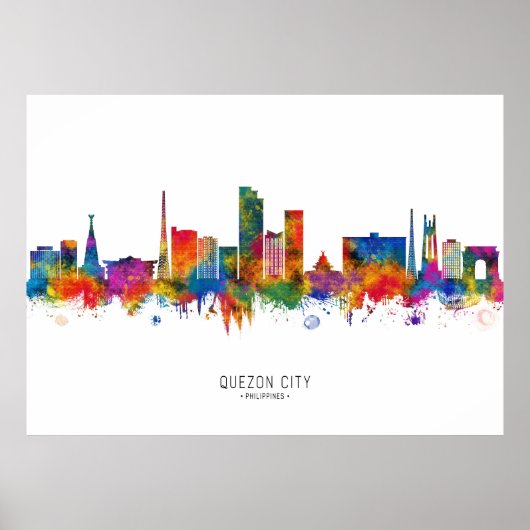 Quezon City Philippines Skyline ポスター (正面)