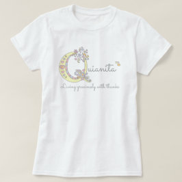 Quiantia girls Q name意味monogram tee Tシャツ