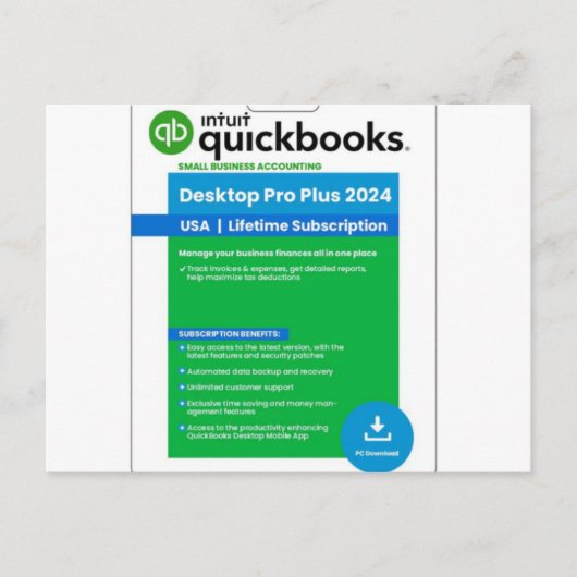 Quickbooks Desktop Pro 2023 - intquickbooks.com ポストカード (正面)