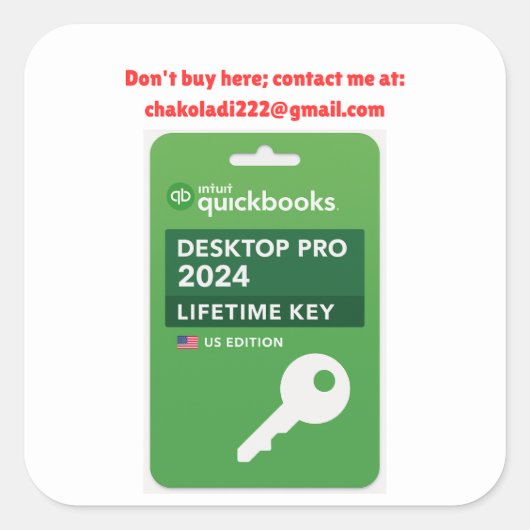 Quickbooks Desktop Pro 2024 chakoladi222@gmail.com スクエアシール (正面)