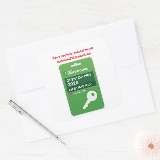 Quickbooks Desktop Pro 2024 chakoladi222@gmail.com スクエアシール (封筒)