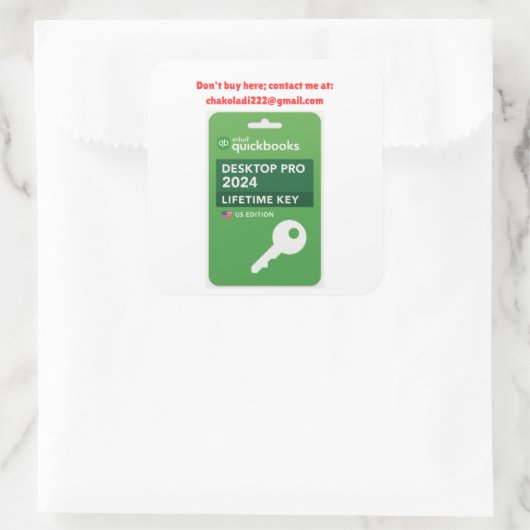 Quickbooks Desktop Pro 2024 chakoladi222@gmail.com スクエアシール (バッグ)