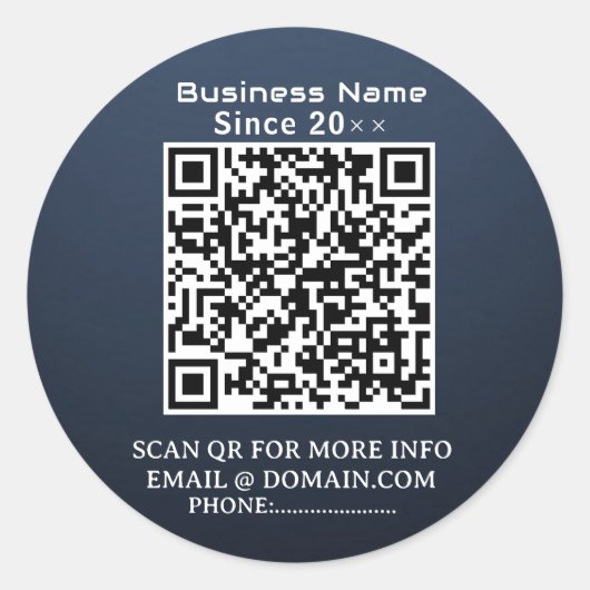 QuickConnect：ビジネスQRコードステッカー ラウンドシール (正面)