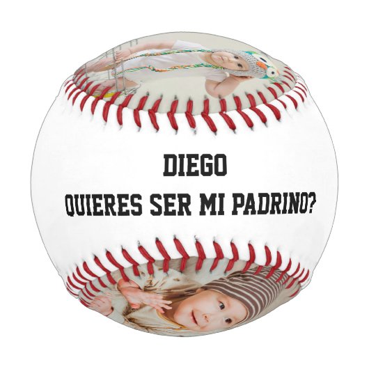 Quieres Ser Mi Padrino Godparent Proposal Sports 野球ボール (裏面)