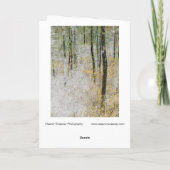 "Quiet" – 森の木々の写真を変換 カード (裏面)