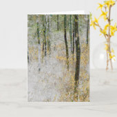"Quiet" – 森の木々の写真を変換 カード (黄色い花)