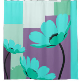 Quiet Abstract Floral Rhythm シャワーカーテン