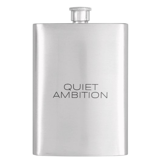 Quiet Ambition Matte Black Stainless Steel Flask フラスク (正面)