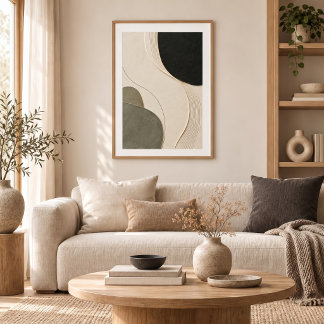 Quiet Arc | Minimal Abstract Plaster Art Print ポスター