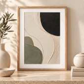 Quiet Arc | Minimal Abstract Plaster Art Print ポスター