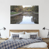 Quiet Autumn Lake – Scandinavian Edition キャンバスプリント (インサイチュ (寝室))