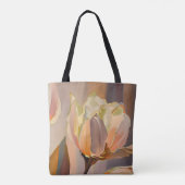 Quiet Bloom – Abstract Tulips In Soft Gold トートバッグ (裏面)