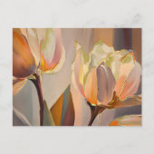 Quiet Bloom – Abstract Tulips In Soft Gold ポストカード (正面)