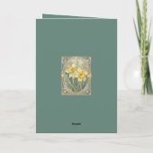 Quiet Bloom Daffodil March Birthflower カード (裏面)