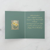 Quiet Bloom Daffodil March Birthflower カード (内部)