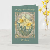 Quiet Bloom Daffodil March Birthflower カード (黄色い花)