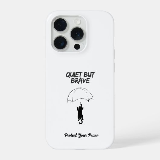 Quiet But Brave – Custom Text Cat iPhone Case iPhoneケース (裏面)