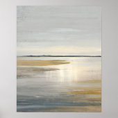 Quiet Coastal Flats Minimal Abstract Landscape Art ポスター (正面)