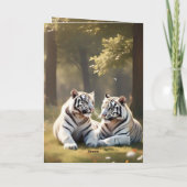 Quiet Companions – White Tigers Greeting Card カード (裏面)