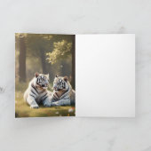 Quiet Companions – White Tigers Greeting Card カード (内部)