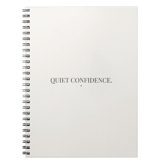 Quiet Confidence ノート – ミニマリスト (正面)