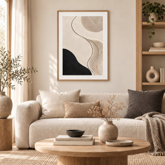 Quiet Contour | Minimal Abstract Plaster Art Print ポスター