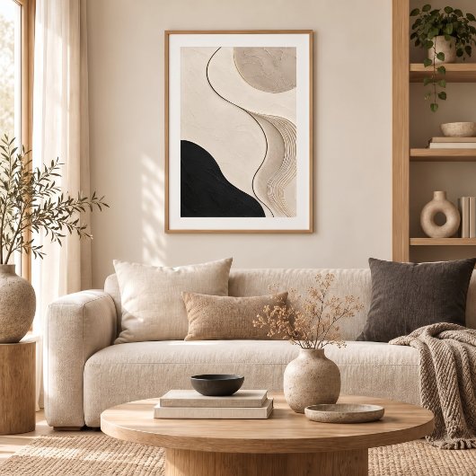 Quiet Contour | Minimal Abstract Plaster Art Print ポスター
