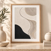 Quiet Contour | Minimal Abstract Plaster Art Print ポスター