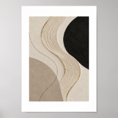 Quiet Current | Minimal Abstract Plaster Art Print ポスター (正面)
