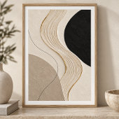 Quiet Current | Minimal Abstract Plaster Art Print ポスター