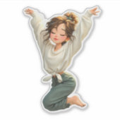 Quiet Daydream Girl – Premium Art Sticker シール (正面)