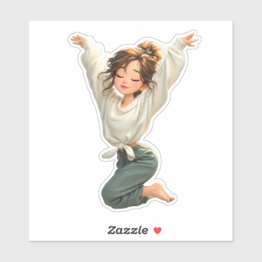 Quiet Daydream Girl – Premium Art Sticker シール (シート)