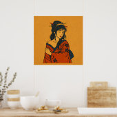 Quiet Elegance – Traditional Japanese Woman Art ポスター (キッチン)
